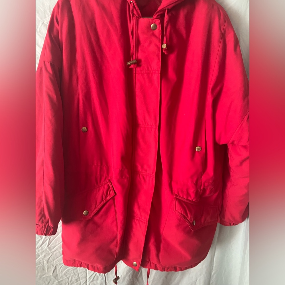 Larry Levine vintage 90’s Red Microfiber Jacket